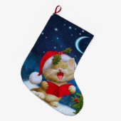猫鳴き ラージクリスマスストッキング (正面 (吊り時))