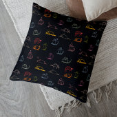 猫黒カラフルアクセント枕 アクセントクッション