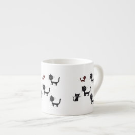 猫黒可愛い猫スケッチエスプレッソ・マグ エスプレッソカップ