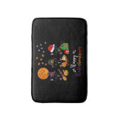 猫黒猫ハロウィーンとメリークリスマス幸せ バスマット (正面縦)