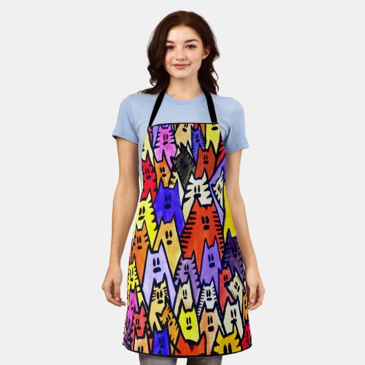 猫07エプロン エプロン (着用した状態)