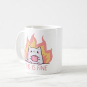 猫1号 火事 これでいい コーヒーマグカップ (正面左)