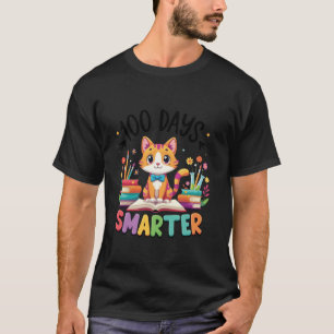 猫100日目の学校先生100日頭が切れる Tシャツ