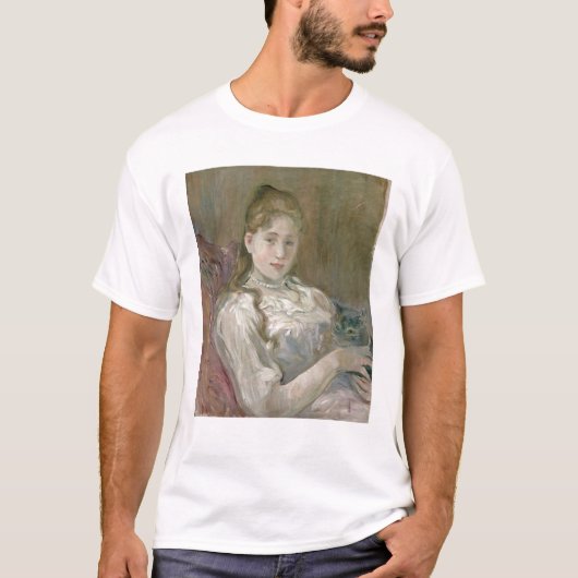 猫1892年を持つ若い女の子 Tシャツ (正面)