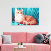 猫2ポートレート キャンバスプリント (インサイチュ (リビング))