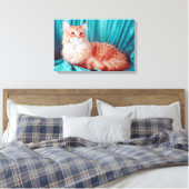 猫2ポートレート キャンバスプリント (インサイチュ (寝室))