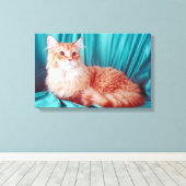 猫2ポートレート キャンバスプリント (インサイチュ (ウッドフロア))