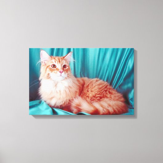 猫2ポートレート キャンバスプリント (正面)