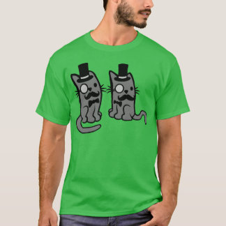 猫2匹と仲良しの男の子 Tシャツ