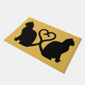 猫2匹のハート ドアマット (アングル)