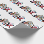 猫2匹、ネズミ3匹、サンタ ラッピングペーパー (角)