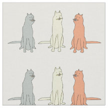 猫3おもしろい匹の可愛い猫の織物模様