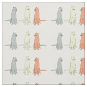 猫3おもしろい匹の可愛い猫の織物模様 ファブリック (見本)