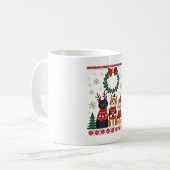 猫3匹の面白いクリスマスの猫のダサ可愛いXmasセーター メンズ コーヒーマグカップ (正面左)