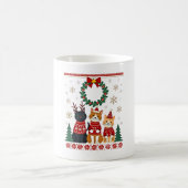猫3匹の面白いクリスマスの猫のダサ可愛いXmasセーター メンズ コーヒーマグカップ (中央)