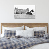 猫3匹 キャンバスプリント (インサイチュ (寝室))