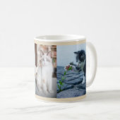 猫3枚のカスタム写真 かわいい子猫好きへのギフト コーヒーマグカップ (正面右)