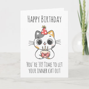 猫30th誕生日カード カード