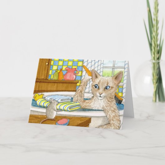 猫345のおもしろいな挨拶状 カード (正面)