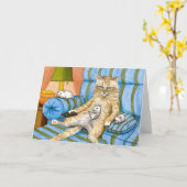 猫361のメッセージカード カード (黄色い花)