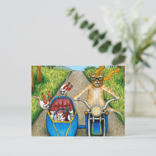 猫384 ポストカード (スタンド正面)