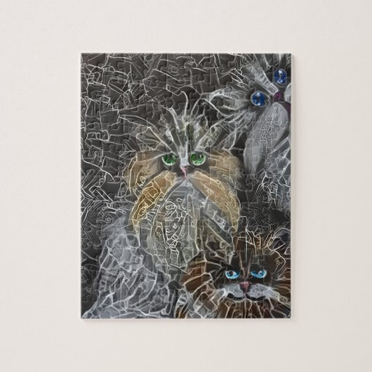 猫3 – 光爆弾 ジグソーパズル (縦)