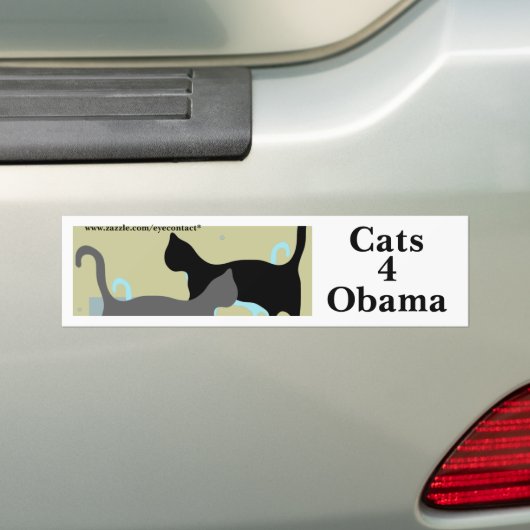 猫4のオバマのバンパーステッカー バンパーステッカー (車上)