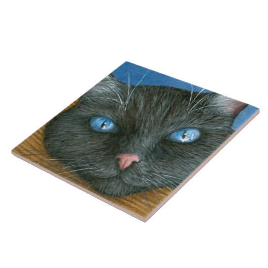 猫414黒猫 タイル (側面)