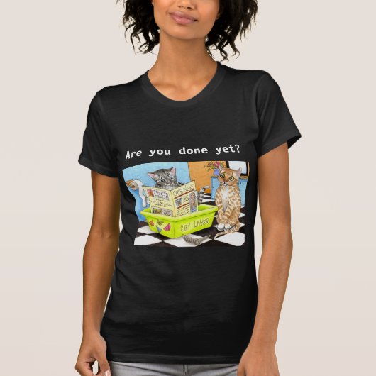 猫464の黒いTシャツ Tシャツ (正面)
