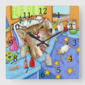 猫508 スクエア壁時計 (正面)