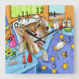 猫508 スクエア壁時計