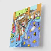 猫508 スクエア壁時計 (傾斜)