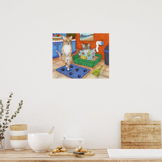 猫538 ポスター (キッチン)