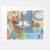 猫579 フリースブランケット (正面(横))