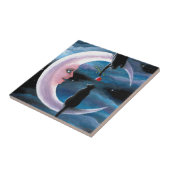 猫581の黒猫が月に登場 タイル (側面)