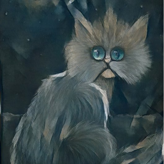 猫5 – 寒い夜 フォトプラーク