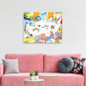 猫601匹おもしろいがお風呂に キャンバスプリント (インサイチュ (リビング))