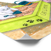 猫601匹おもしろいがお風呂に ポスター (角)