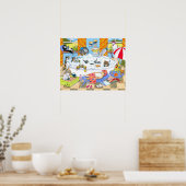 猫601匹おもしろいがお風呂に ポスター (キッチン)