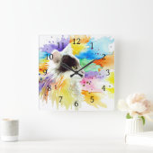 猫605 スクエア壁時計 (ホーム)