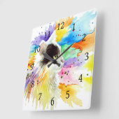 猫605 スクエア壁時計 (傾斜)