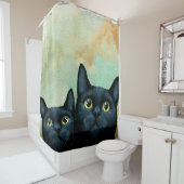 猫607の黒猫 シャワーカーテン (インサイチュ)