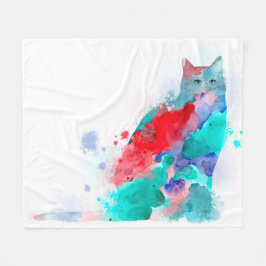 猫609 フリースブランケット