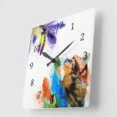 猫610 スクエア壁時計 (傾斜)