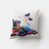 猫614ピンクブルーバタフライ クッション (裏面)