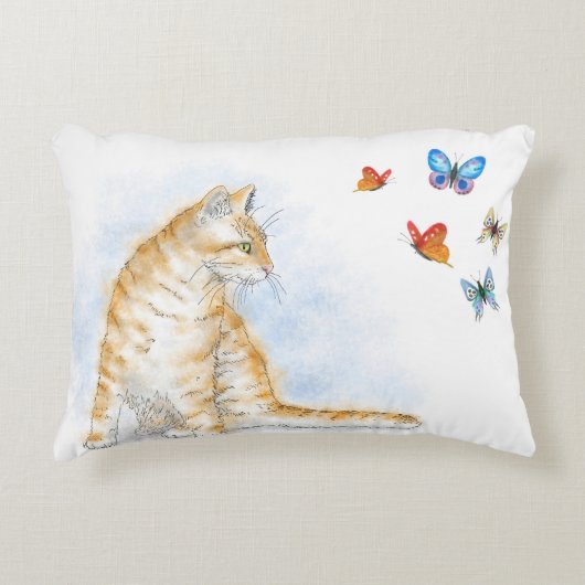 猫616 バタフライ アクセントクッション (正面)