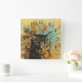 猫617 スクエア壁時計 (ホーム)