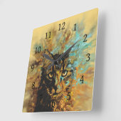 猫617 スクエア壁時計 (傾斜)