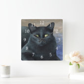 猫621 スクエア壁時計 (ホーム)