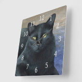 猫621 スクエア壁時計 (傾斜)